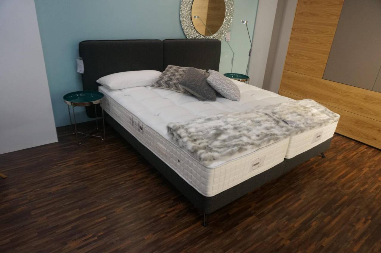 Bett Carpi Exclusiv 2 Stoff Grau mit Matratzen - Contur ...