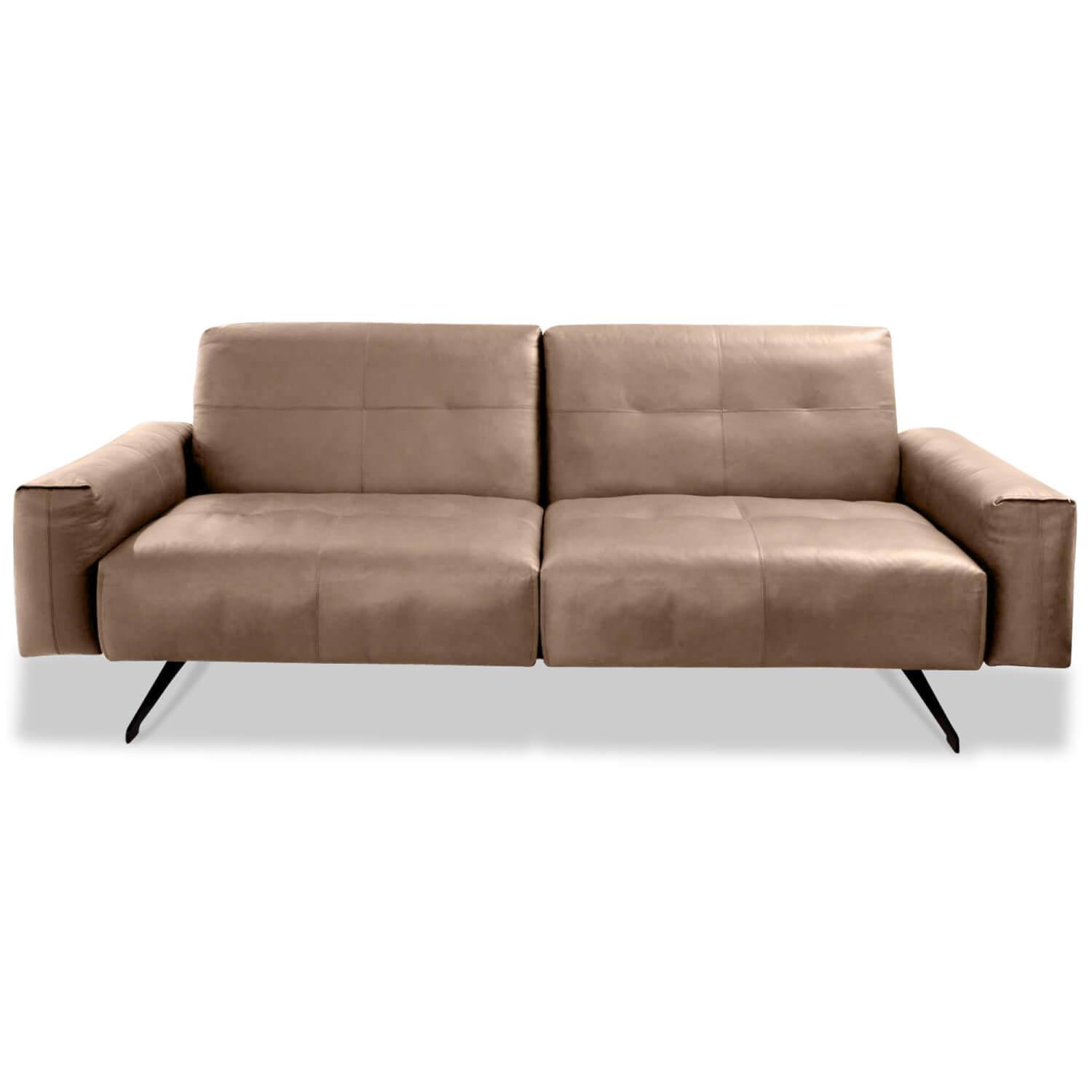 Sofa 50 SB233 Leder Beige Kufe Schwarz mit Hocker - Rolf ...