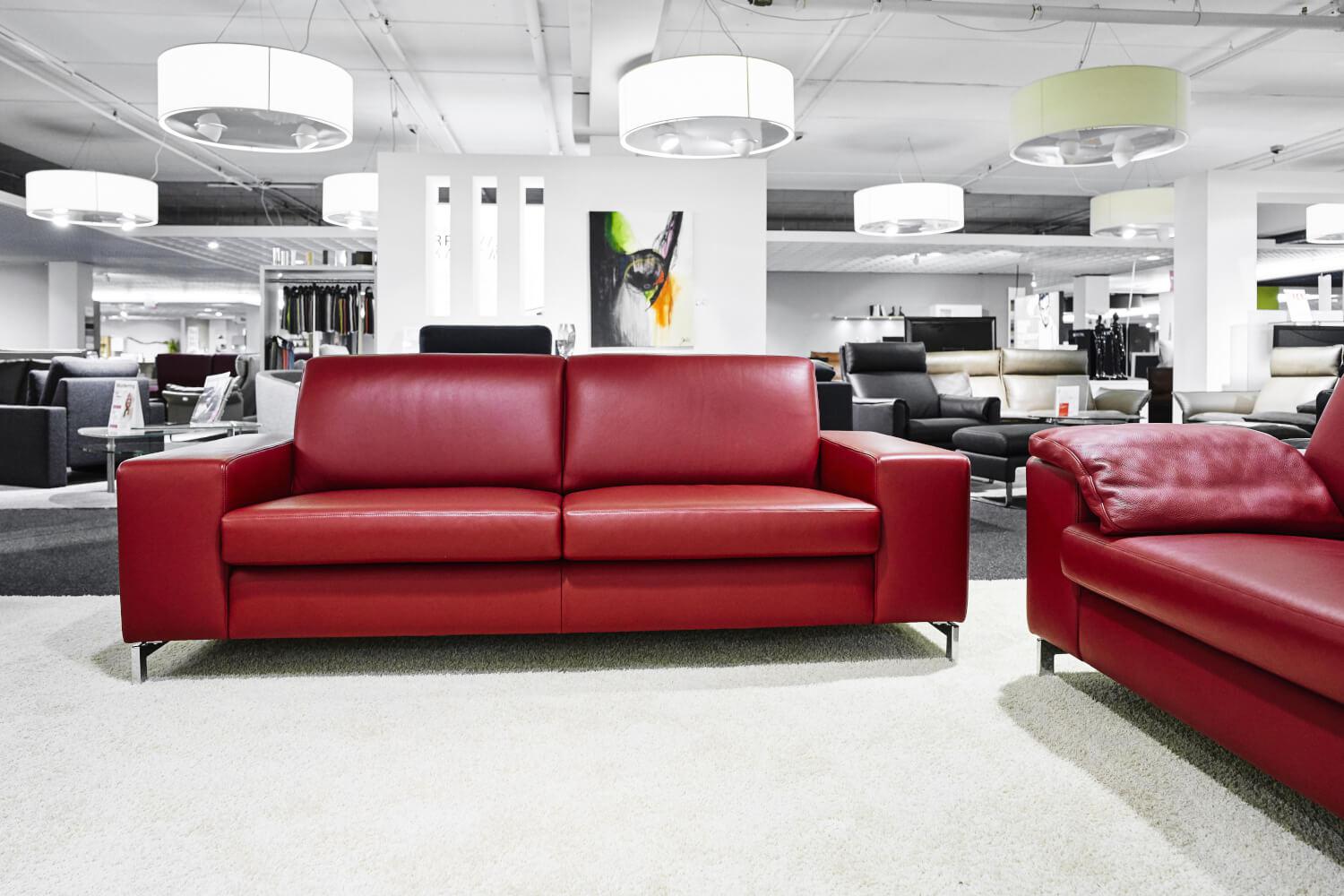 Garnitur MR 2875 Leder Rot Sofas Sessel - Musterring ...