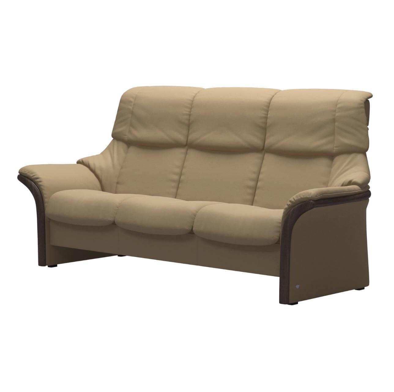 Garnitur Eldorado Dreisitzer Hoch Zweisitzer Niedrig Leder Paloma Sand