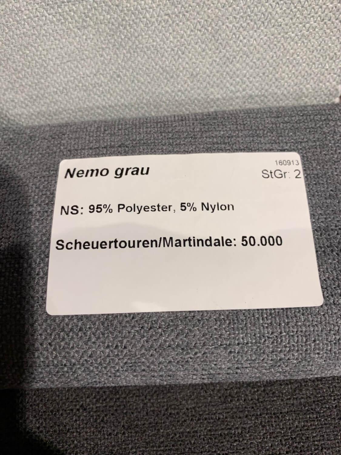 Ecksofa Sprint Stoff 2 Nemo Grau mit elektrischer ...