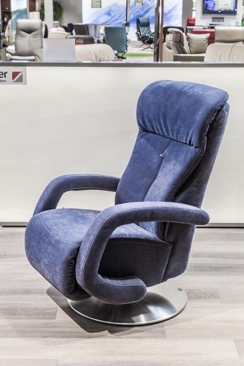 Sessel 7244 in blau mit Schlaffunktion | NEU | MöbelFirst