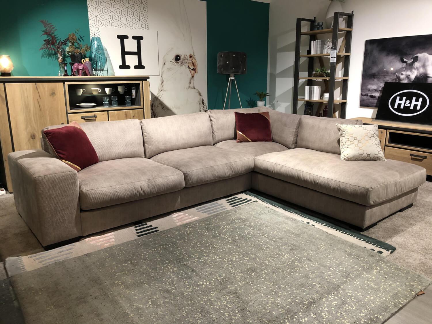Ecksofa Perugia Stoff Maison Beige Braun | 2-Sitzer-Sofas | SOFAS
