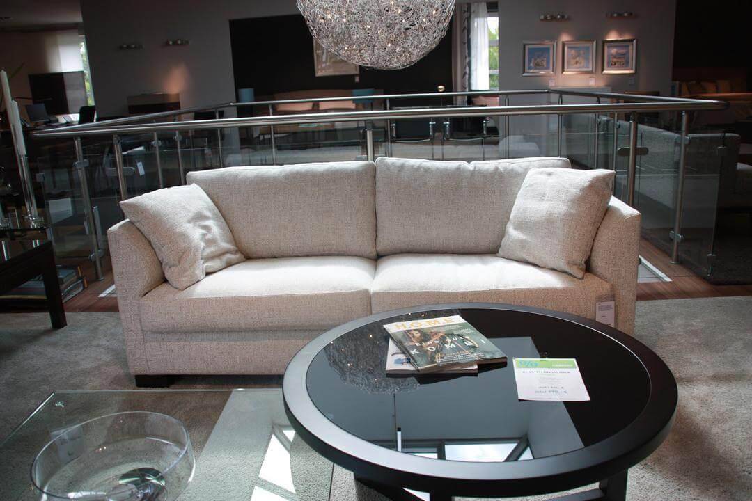Sofa Inspiration Stoff Modena 272 Creme Fuß Wengefarbig Matt Gebeizt