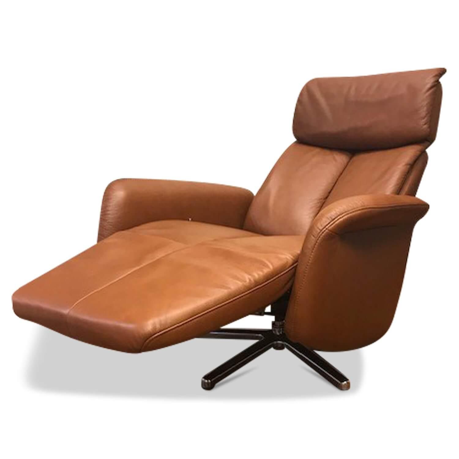 Relaxsessel Richmond Leder Braun Cognac mit manueller