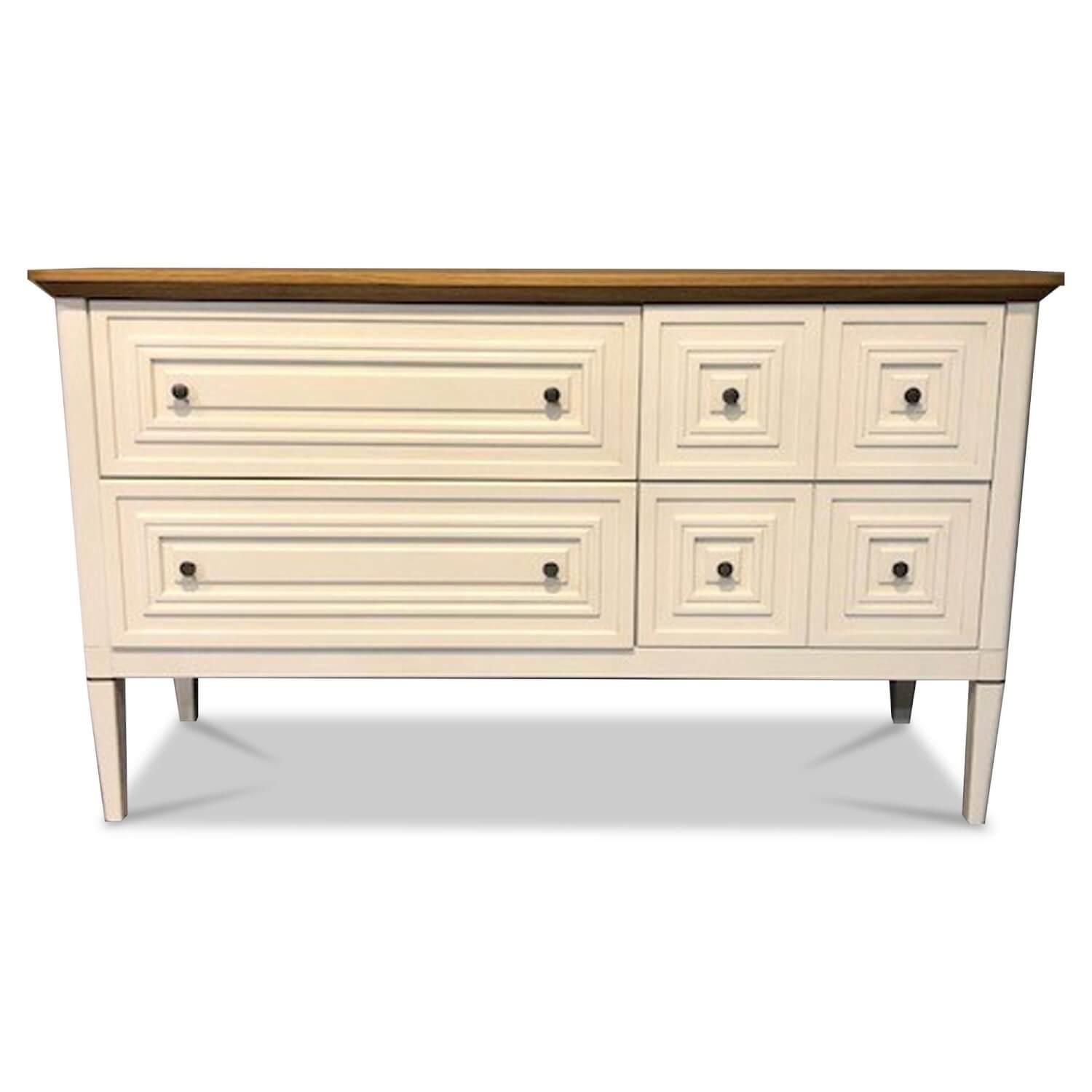Kommode Romantica Elfenbeinfarbig Antik mit 4 Schubkästen | NEU