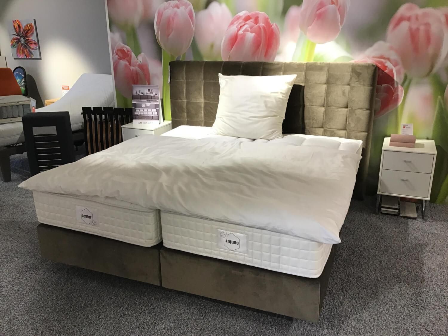 Bett Carpi Belgischer Damast 7 Grün mit Matratze 180x200 ...