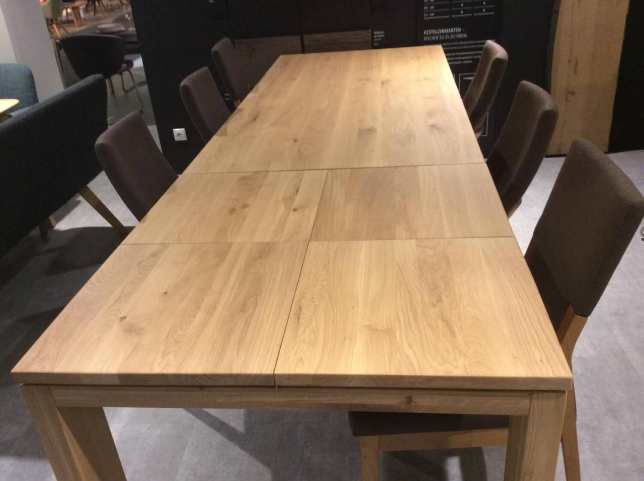 Esstischgruppe Modular Massivholz Wildeiche Natur Tisch mit 6 Stühlen