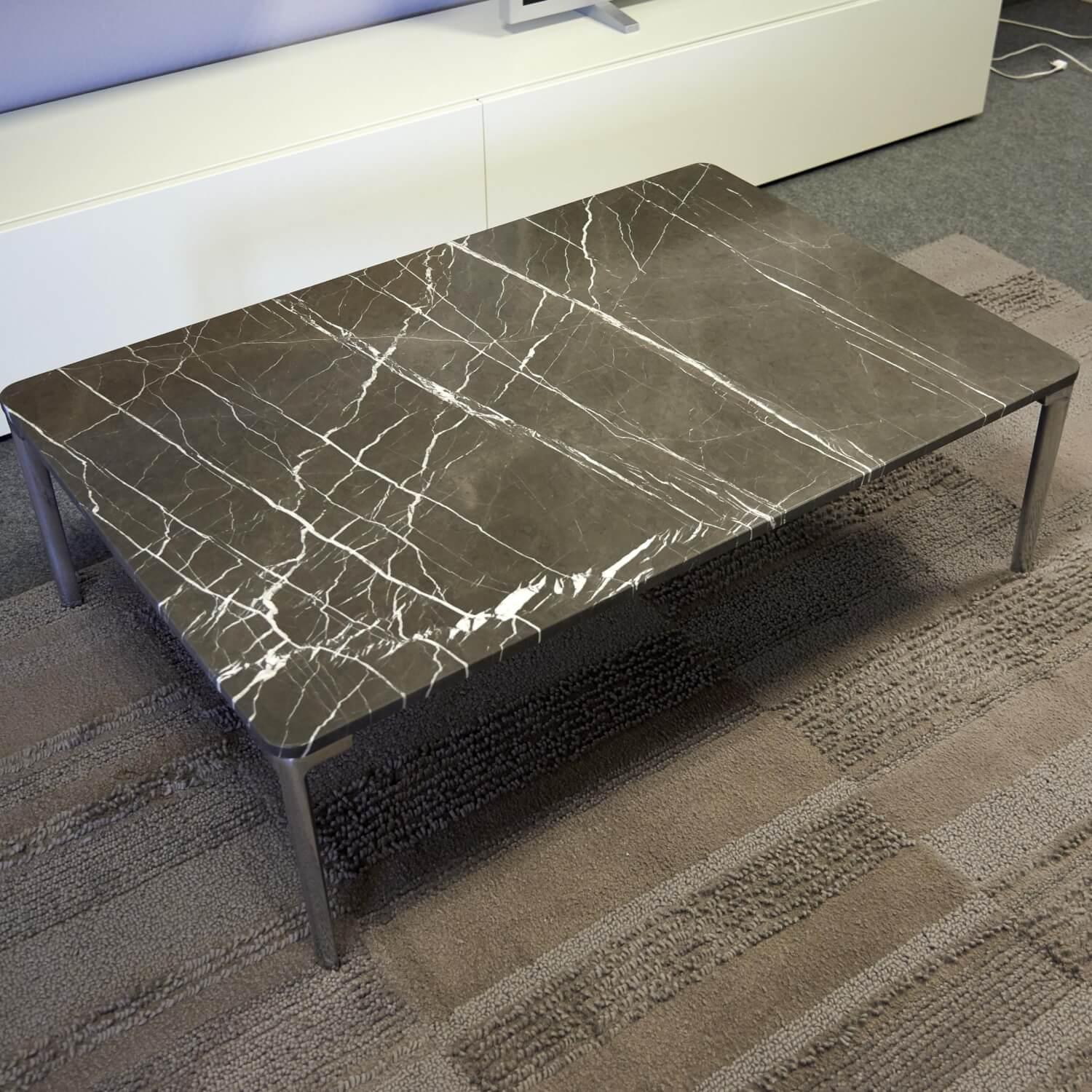 Couchtisch 971 Naturstein Grafit Brown Füße Alu Poliert