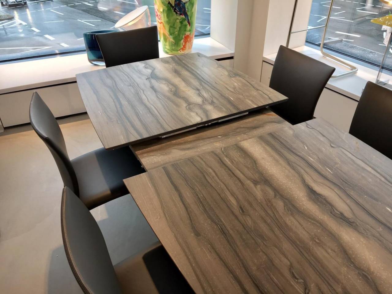 Esstisch Adler II Steinplatte Sequoia Brown Bootsförmig Ausziehbar