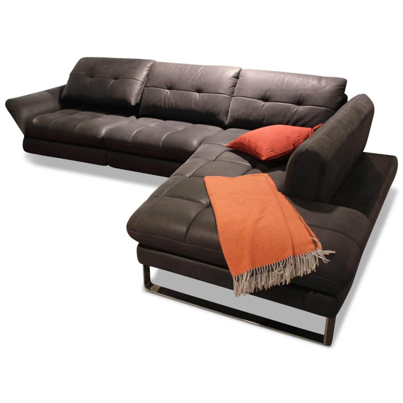 Ecksofa 8152 Leder Grau Schwarz JOOP! Sofas günstig