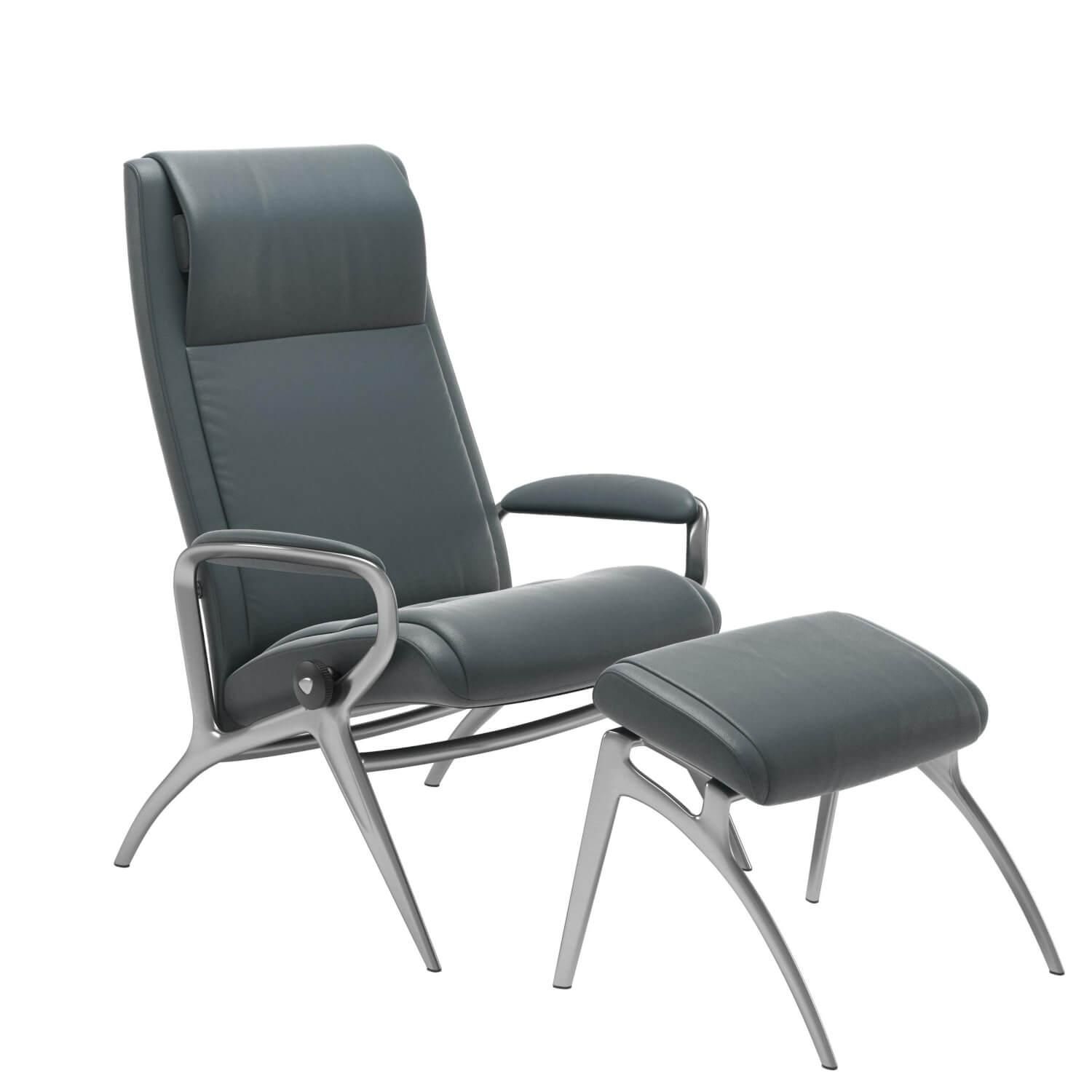 Stressless James Einheitsgröße YOU Base Leder Cori Petrol mit Hocker