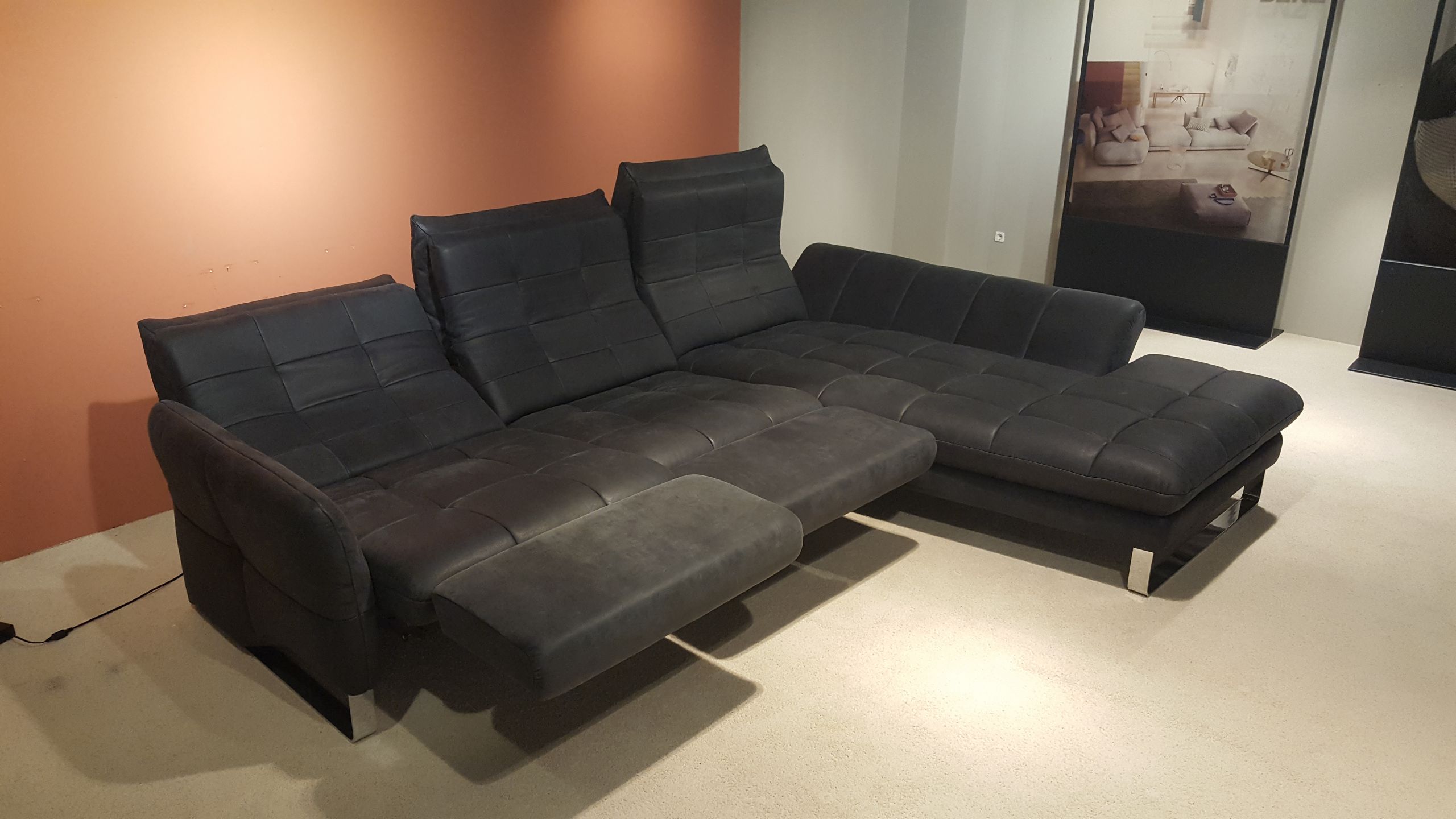 Ecksofa 8152 Leder Grau Schwarz JOOP! Sofas günstig