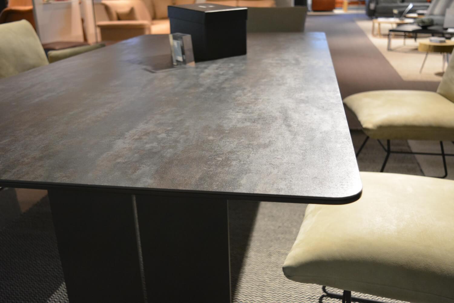 Esstisch WK 852-5 Platte Keramik 3mm Oxido Darknight Wange Schwarz