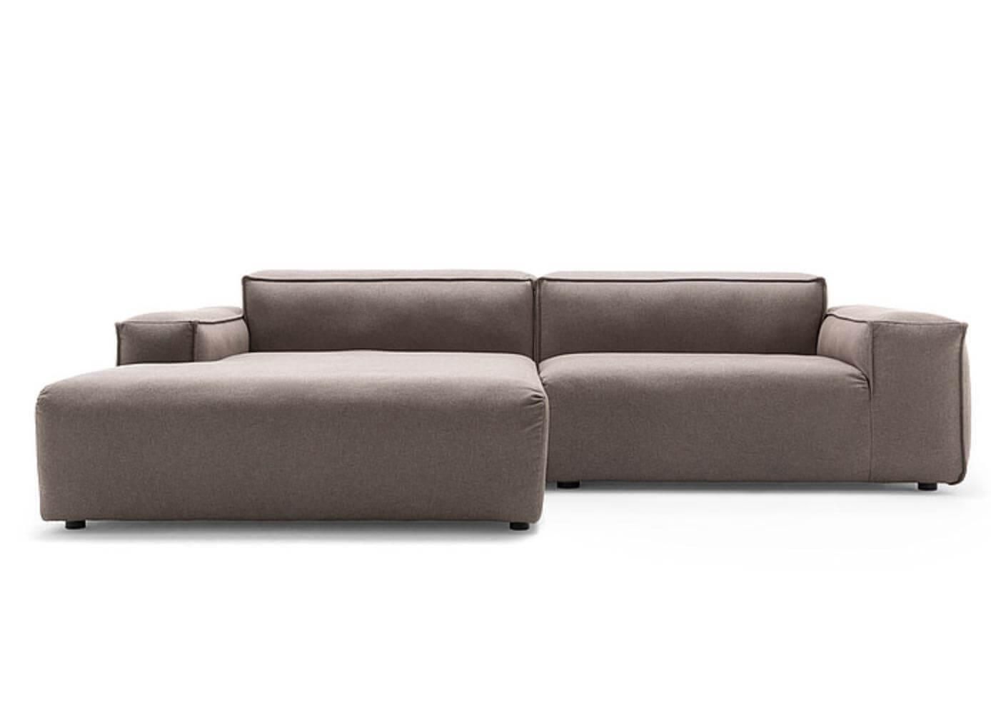 Ecksofa 175 Stoff Blassbraun Mit 3 Kissen - 