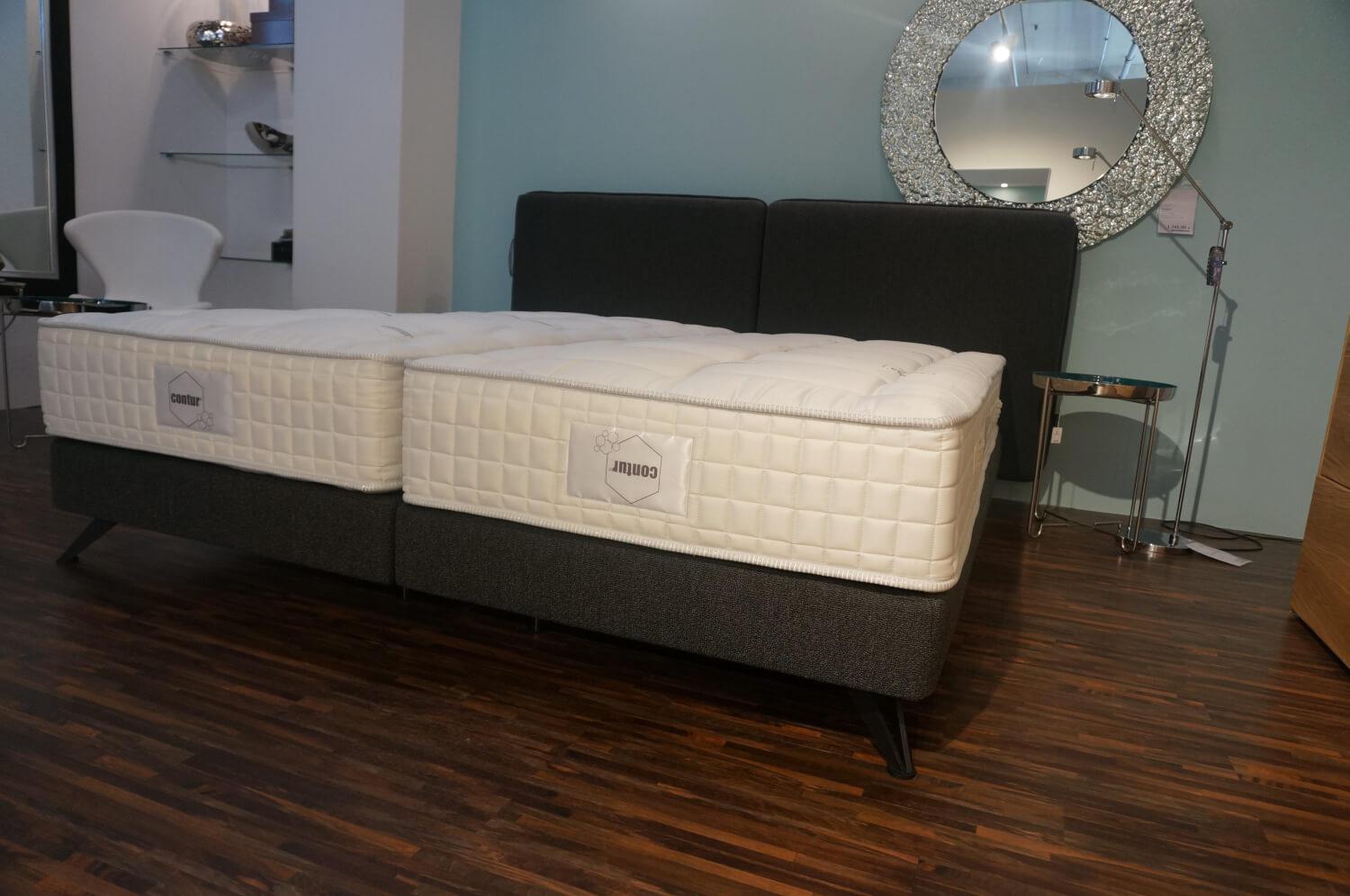 Bett Carpi Exclusiv 2 Stoff Grau mit Matratzen - Contur ...