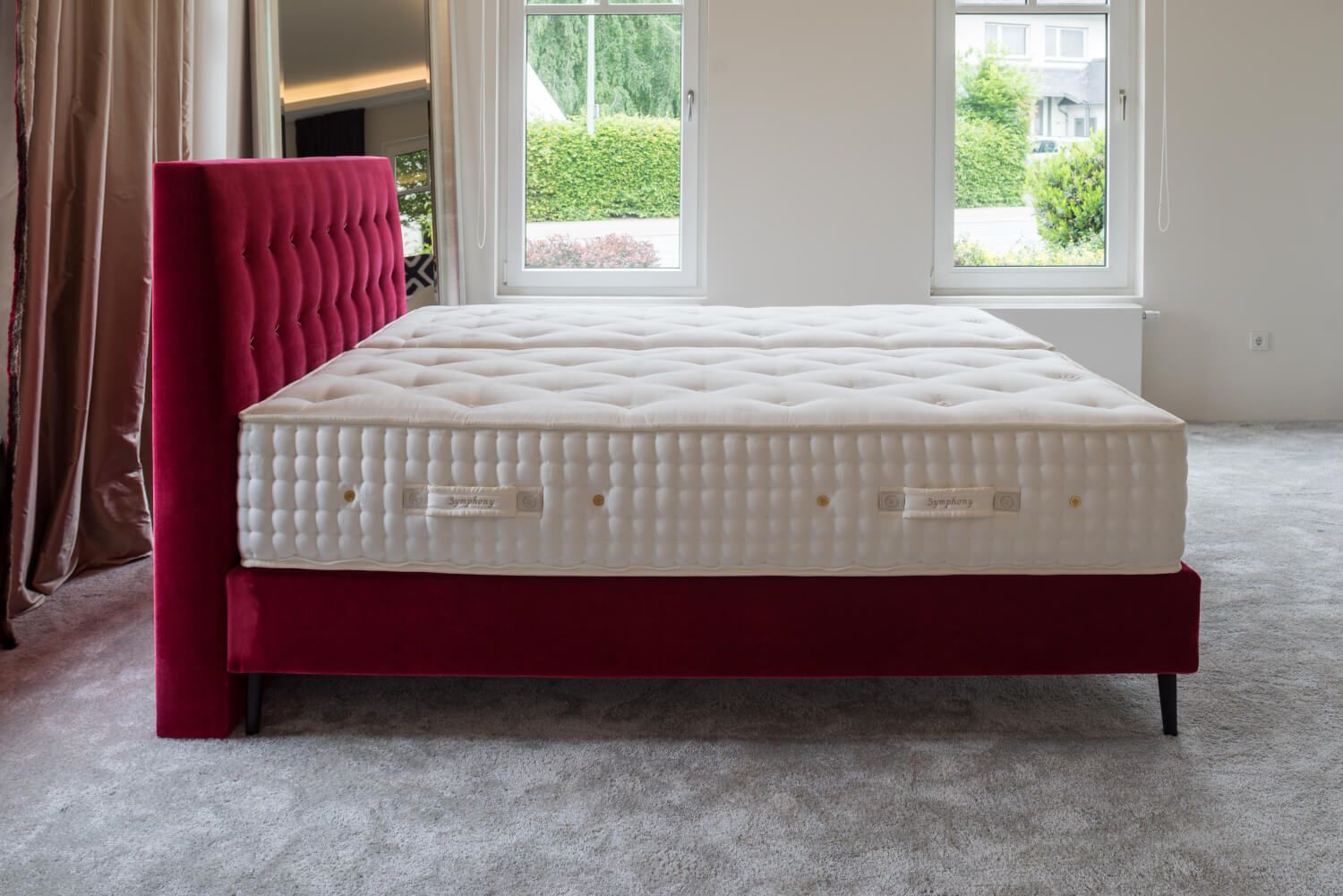 Boxspringbett Alice Rot mit Matratzen Elite Betten