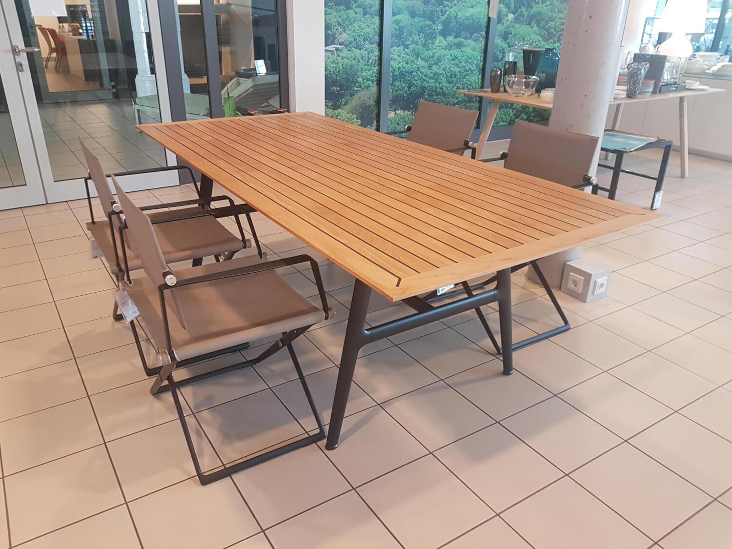 Essgruppe SeaX Esstisch Massivholz Teak und 4 Falt-Stühle ...