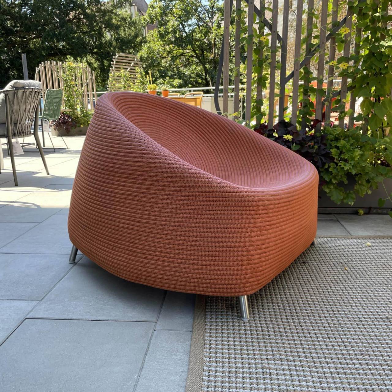 Sessel Afra B38A Seil Rope Corda Bezug Arancio Terracotta T0318 Gestell Stahl NEU MöbelFirst