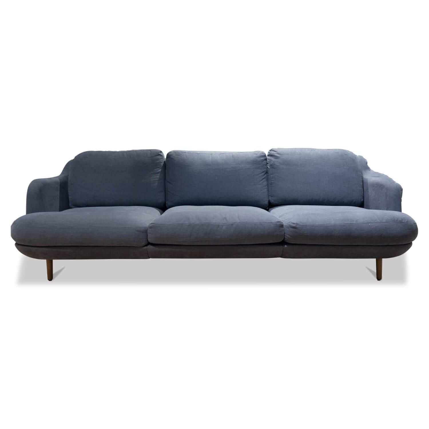 Sofa Lune JH300 Dreisitzer Stoff Grau Lead - Fritz Hansen ...