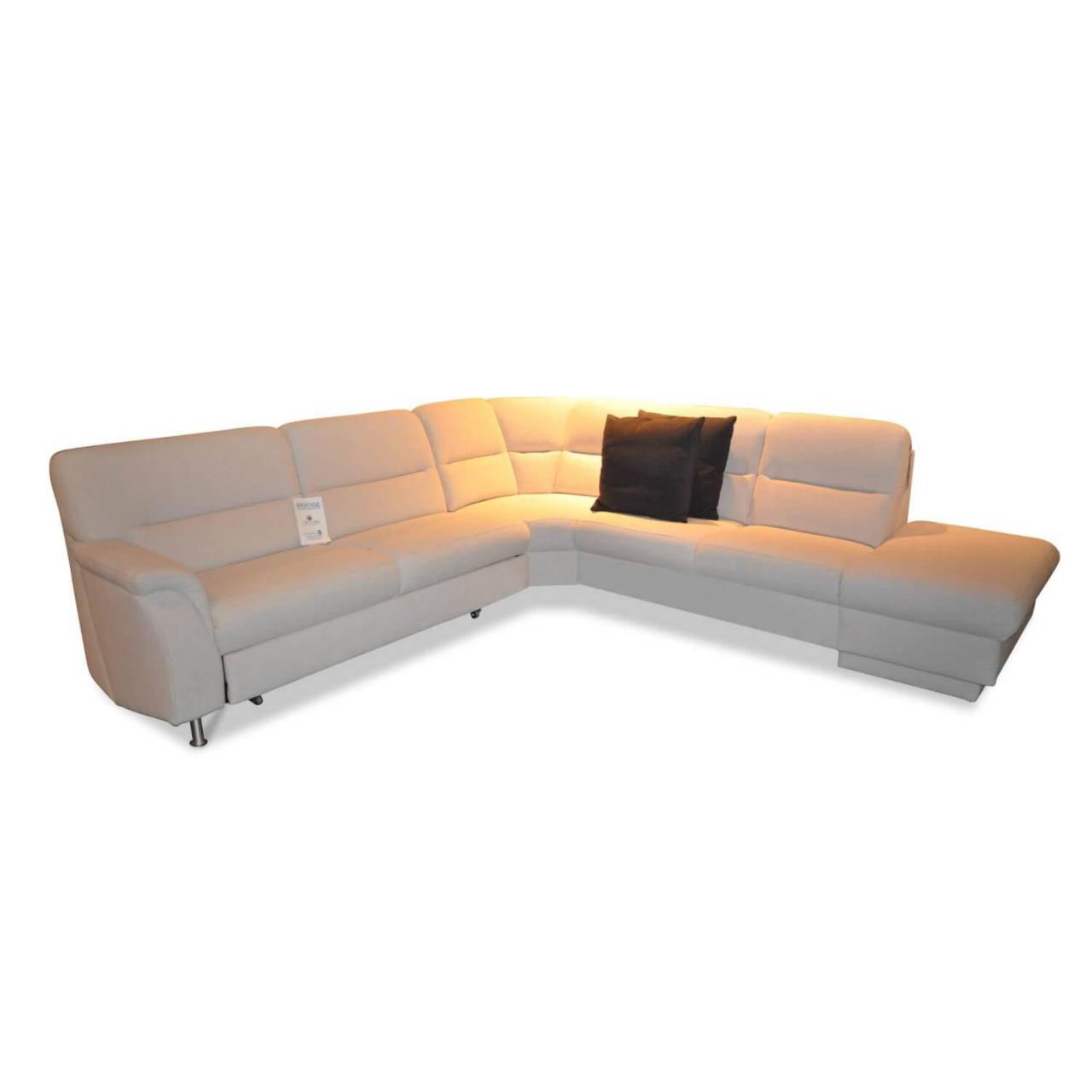 Ecksofa mit Relaxfunktion Stoff Beige Weiß - Himolla ...