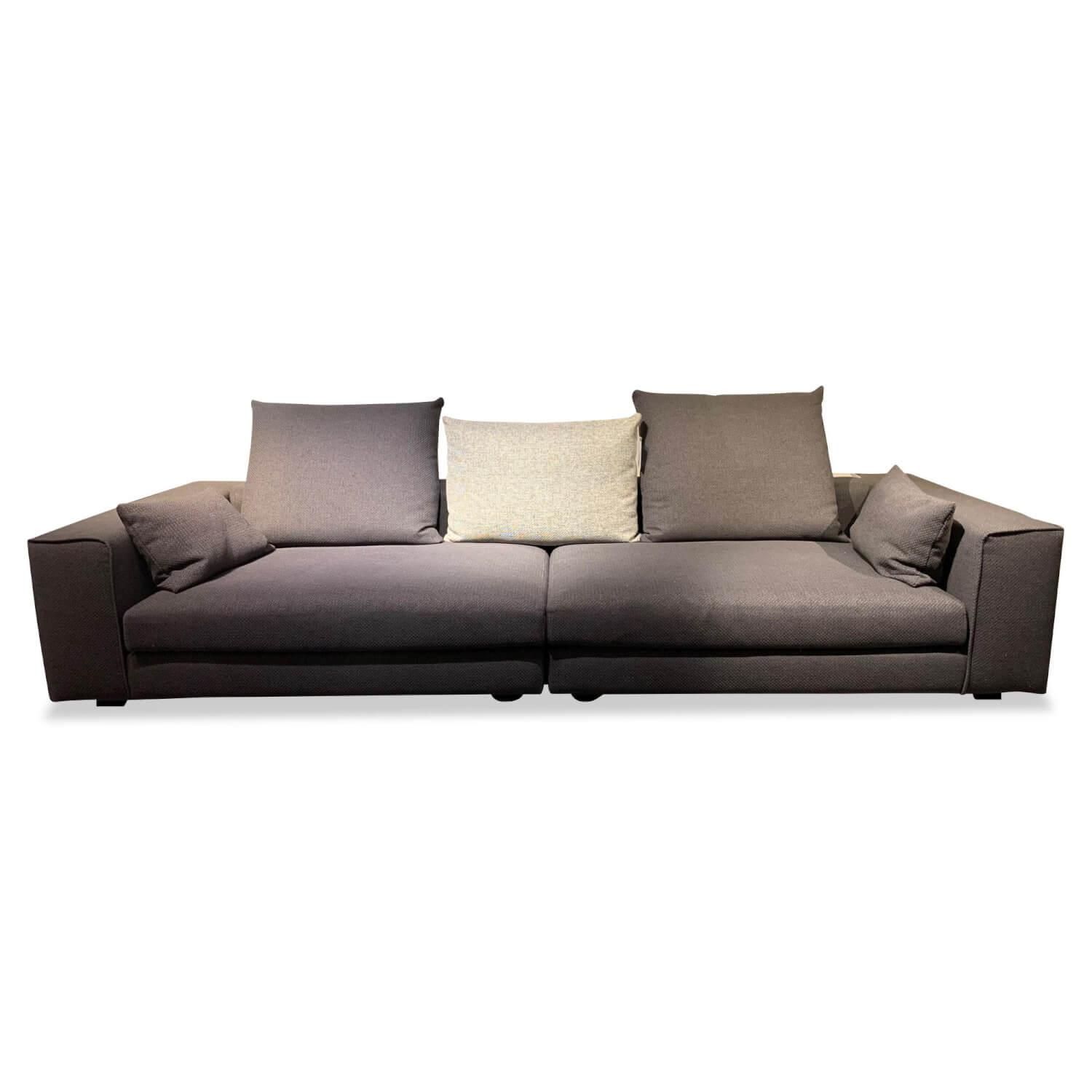 Sofa Pur Dreisitzer Stoff Grau mit 2 Armlehnkissen und 3 ...